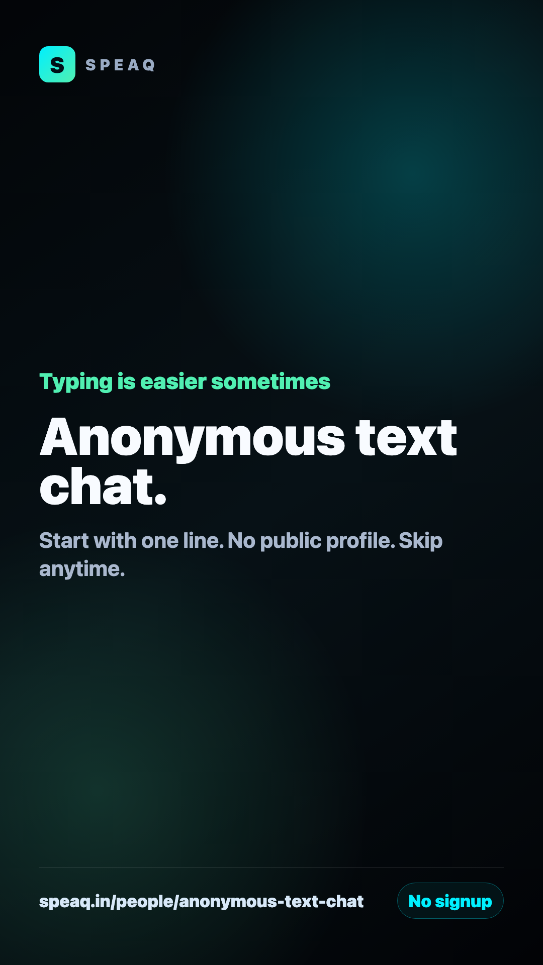 Speaq anonymous text chat story asset